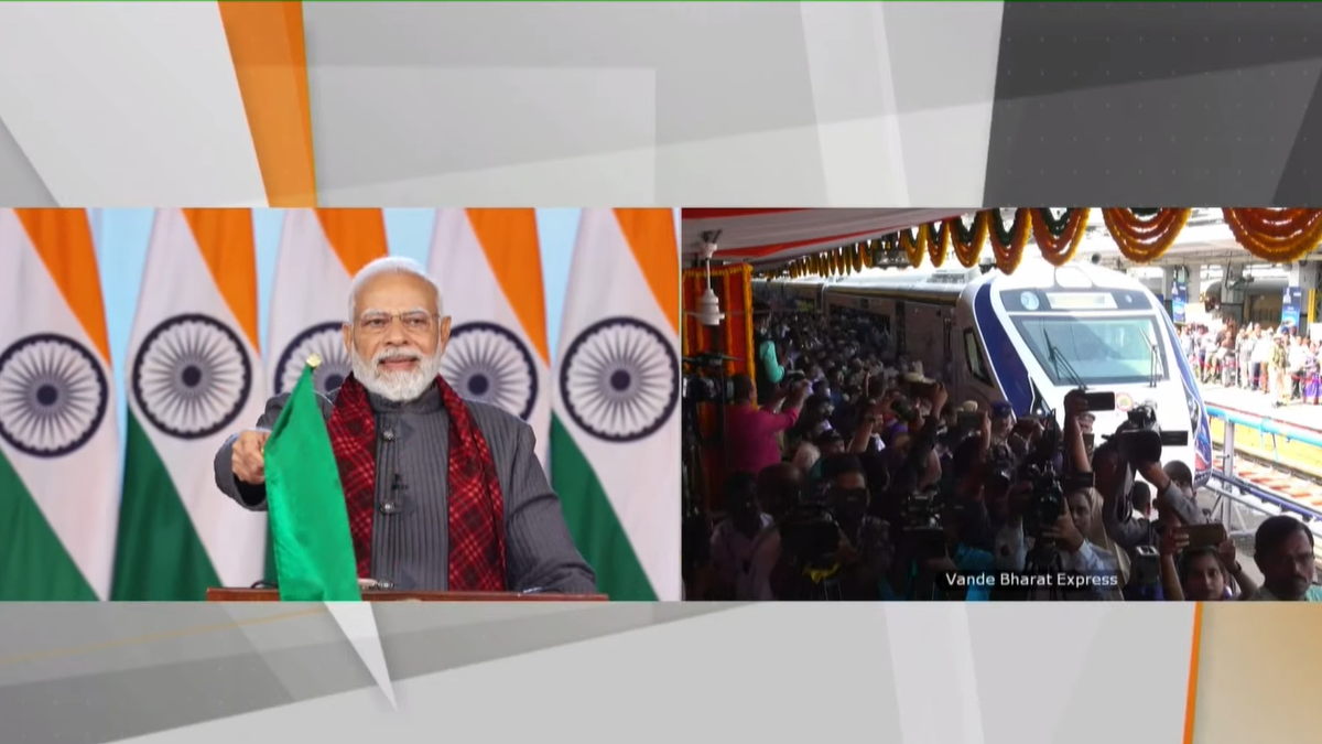 PM Modi virtually flags off Vande Bharat Express between Secunderabad-Visakhapatnam PM Modi virtually flags off Vande Bharat Express between Secunderabad-Visakhapatnam