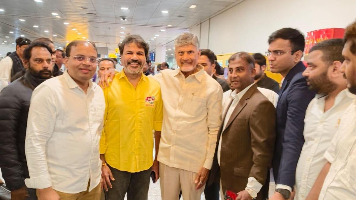 Andhra Pradesh CM Chandrababu Naidu and his wife Bhuvaneswari reach London