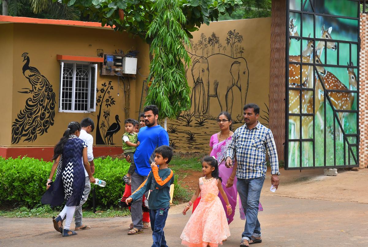 Visitors going around the newly refurbished look of Indira Gandhi Zoological Park in Visakhapatnam. Visitors going around the newly refurbished look of Indira Gandhi Zoological Park in Visakhapatnam.