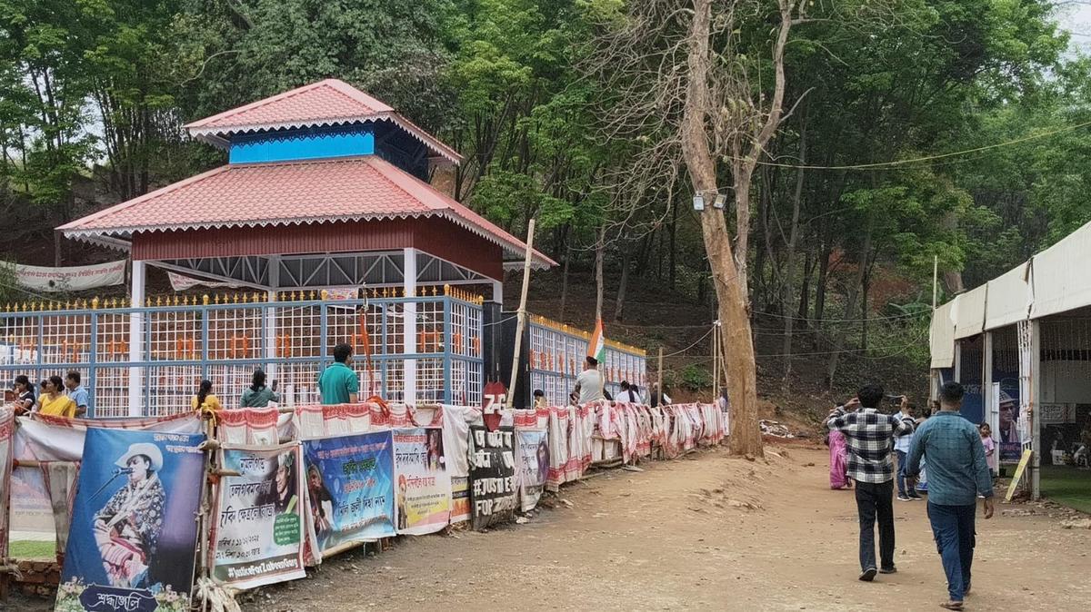 Fans at Zubeen Kshetra, the memorial coming up for Zubeen Garg near Guwahati.