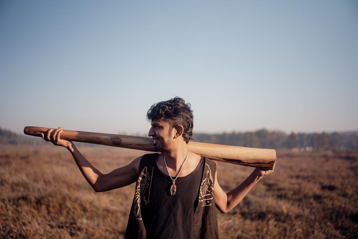 Brandon Colaco and his didgeridoo