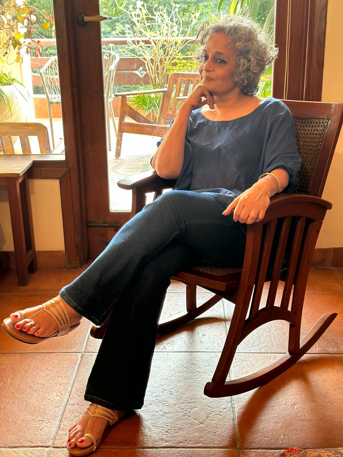 Arundhati Roy in her Delhi home.