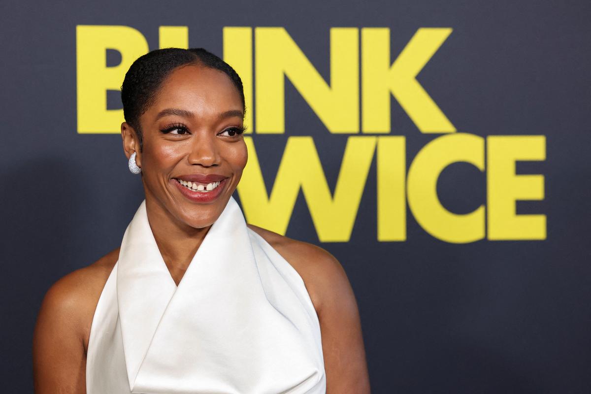 Naomi Ackie attends the premiere of ‘Blink Twice’ at the Directors Guild of America in Los Angeles