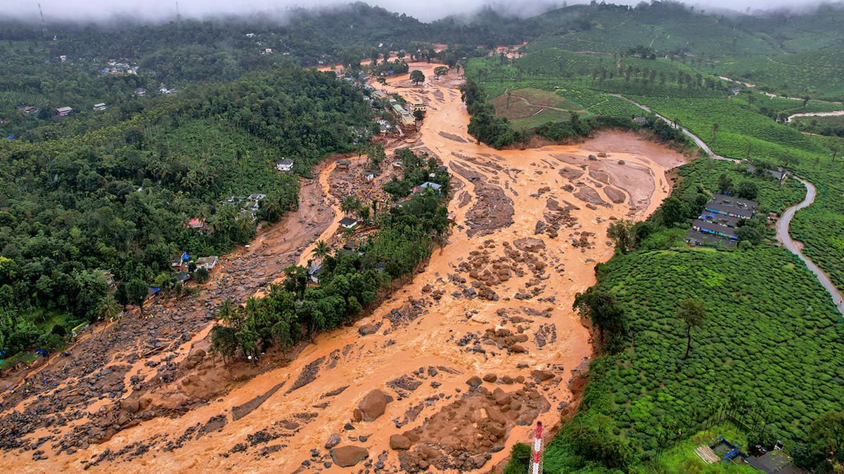 Before and after satellite images of Wayanad landslip - The Hindu