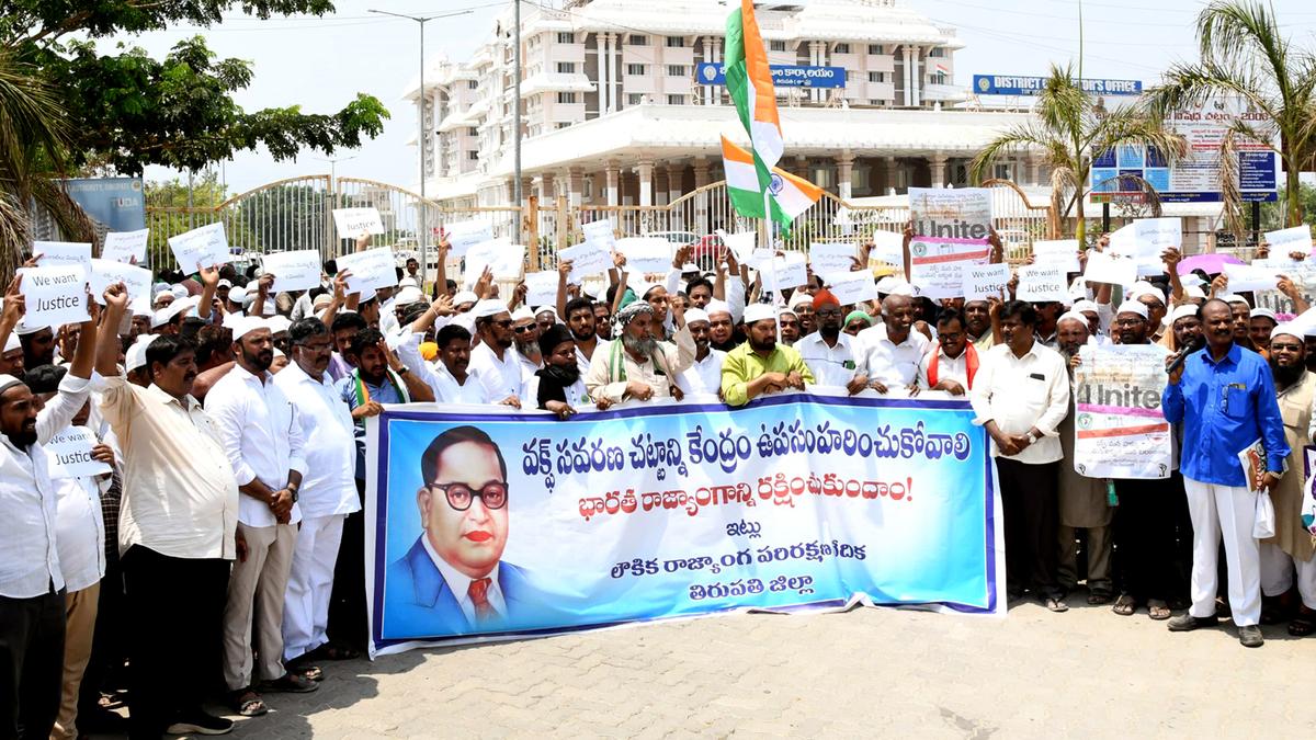 Demonstration staged towards Waqf Modification Act in Tirupati