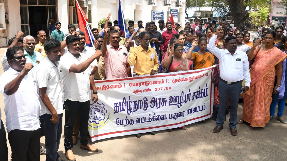 TNGEA members stage protests in Madurai