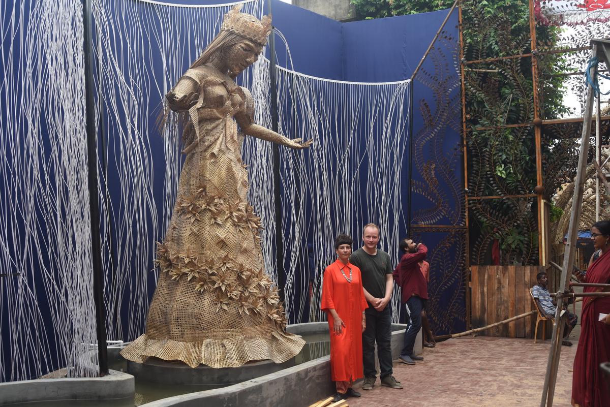 Irish goddess Danu celebrated in Kolkata Durga Puja pandal to celebrate 75 years of India Ireland diplomatic relations The Hindu