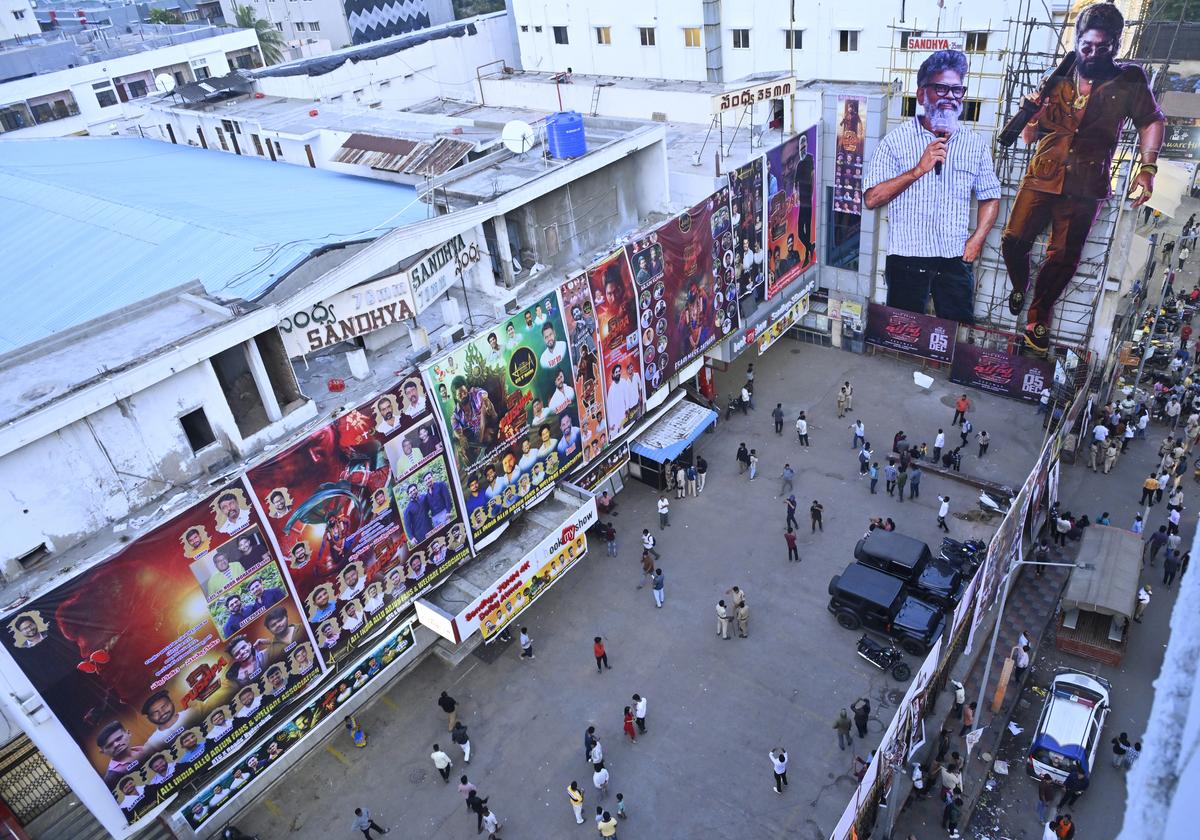 The number of movie lovers to the Sandhya Theatre at RTC Crossroads in Hyderabad declined largely on December 5, a day after a stampede resulted in the death of a woman.