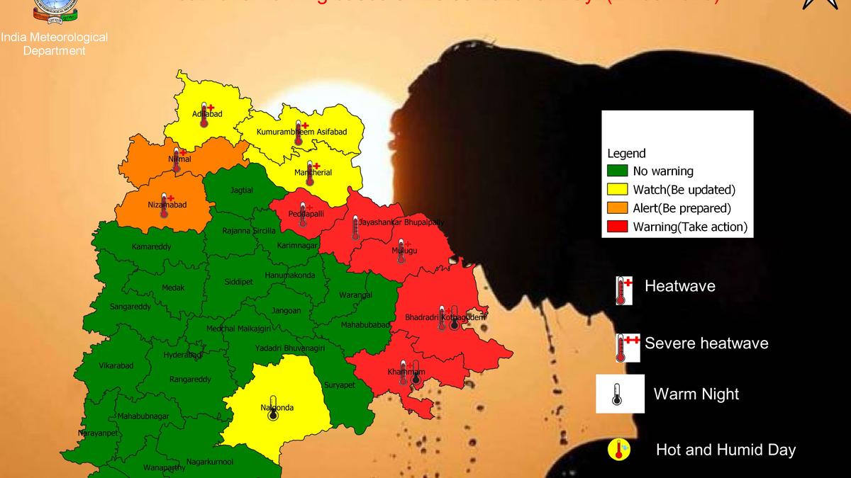 Red alert issued for five Telangana districts on May 27 as State battles heatwave