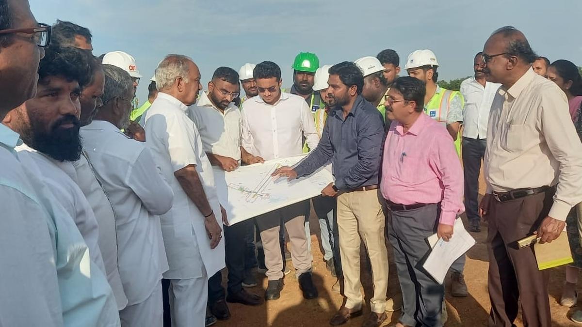 The Minister inspects ongoing airport work in Raichur