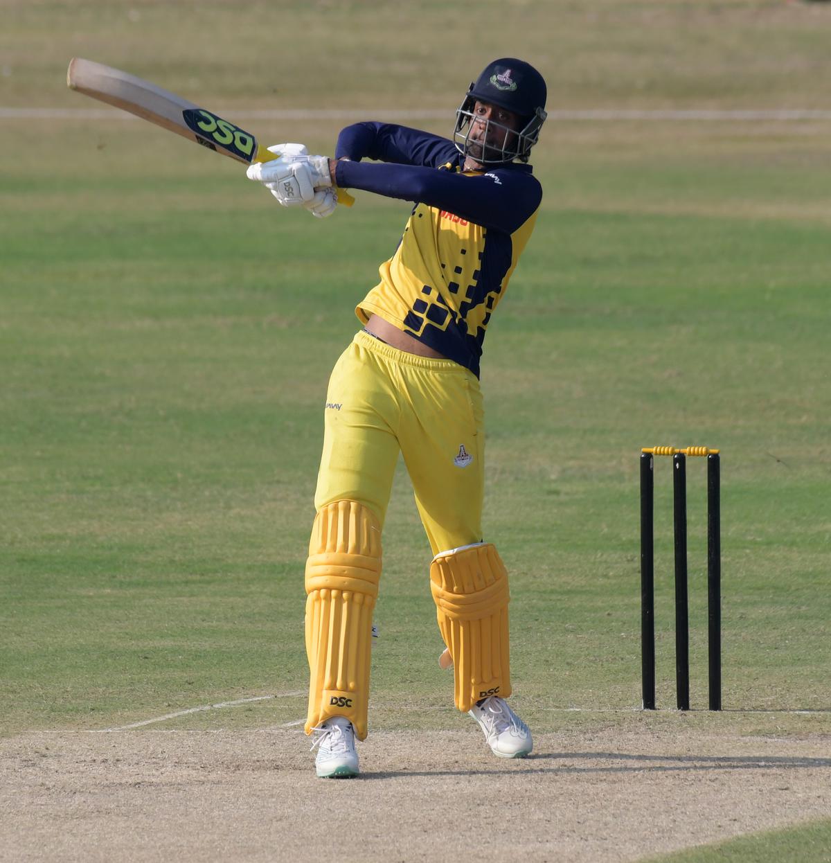 R. Sai Kishore of Tamil Nadu, who scored 74 runs against Saurashtra in the Vijay Hazare 2022 quarterfinals 