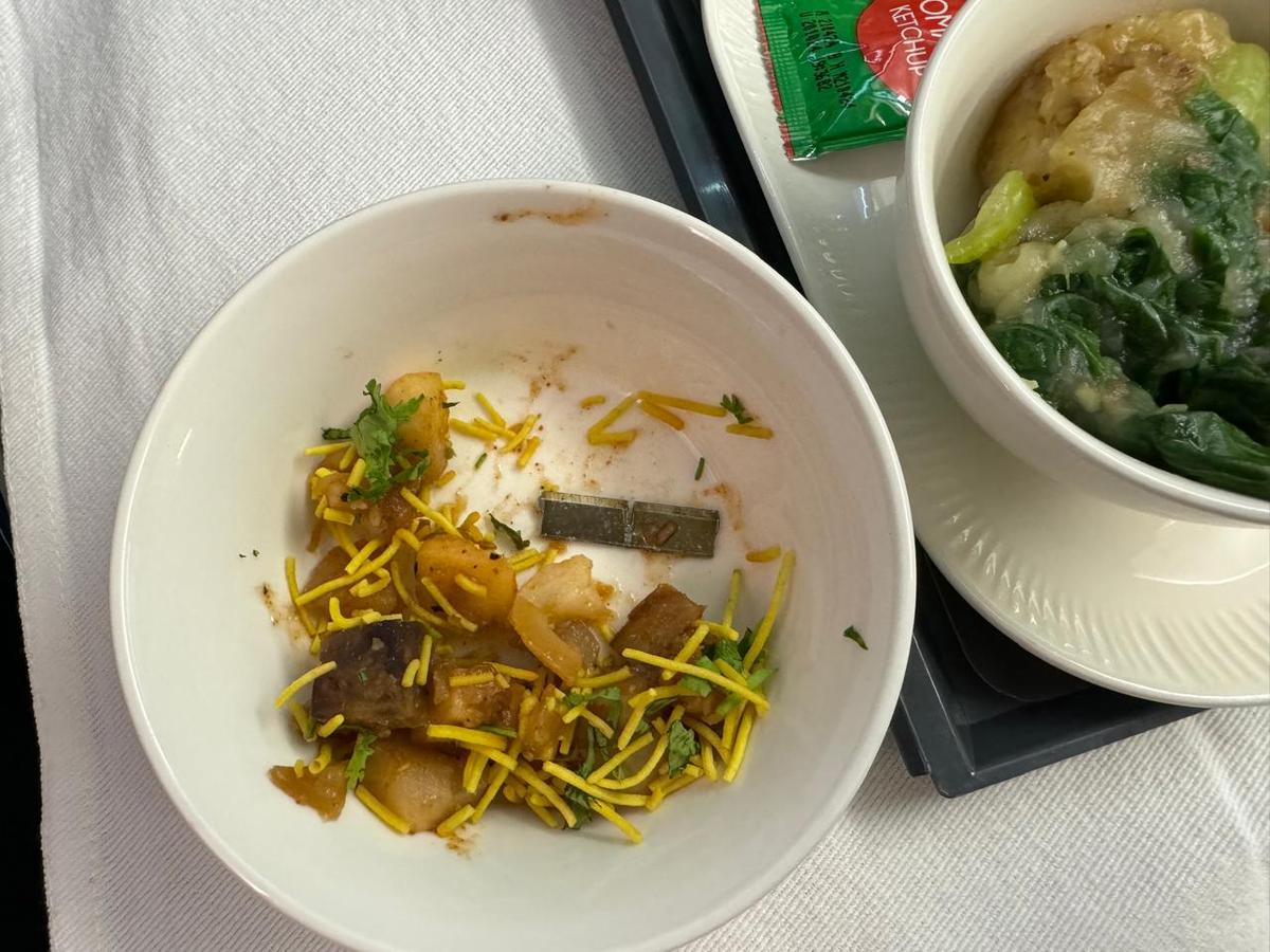 The meal served to the passenger in Air India who complained of finding a blade-like piece of metal in the food while travelling from Bengaluru to San Francisco on board AI 175 on June 9, 2024.   
