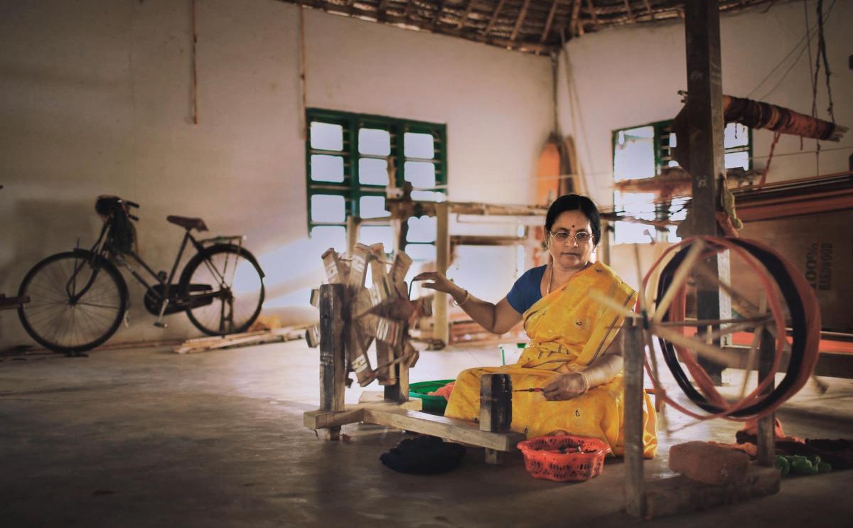 A weaver in Chettinad