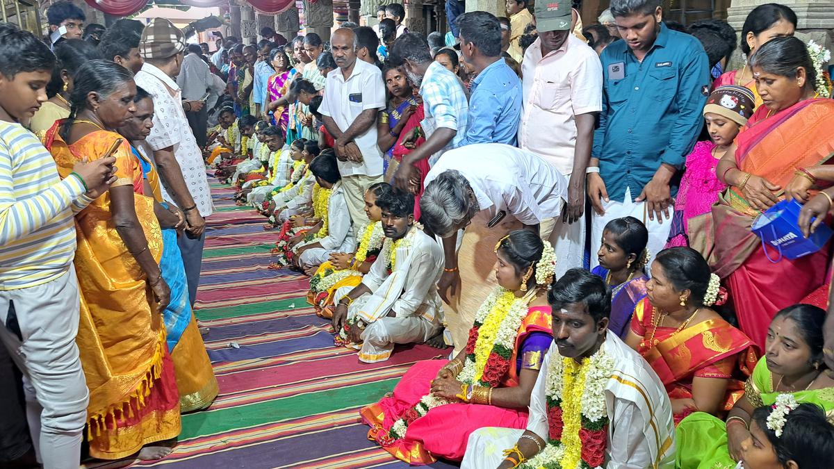 10 couples tie the knot at mass wedding in Dindigul