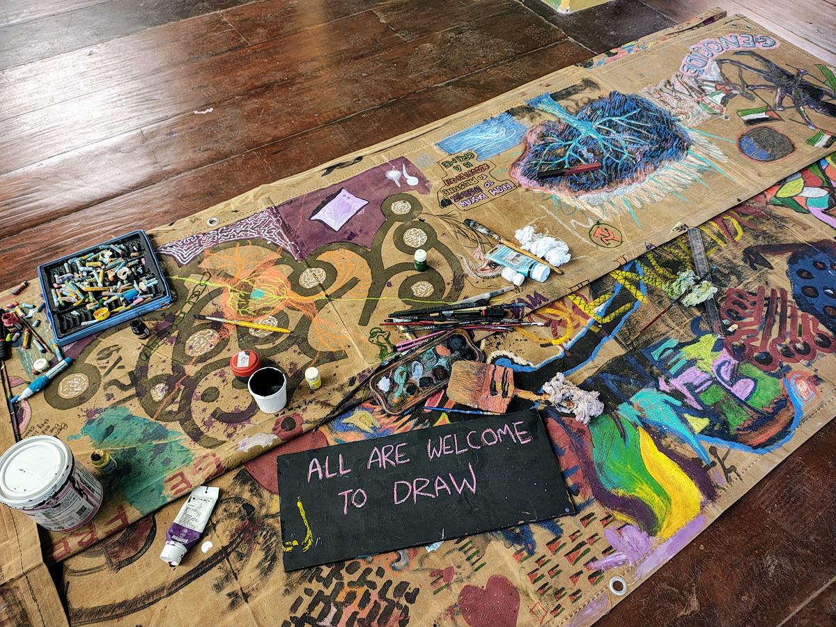 Open canvas for visitors to participate at Karu