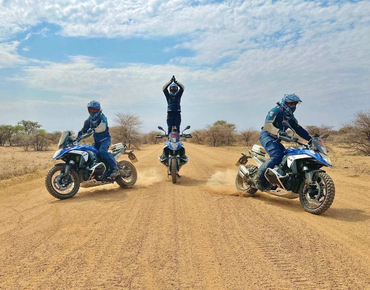 Team India at International GS Trophy 2024 during a photo challenge special stage