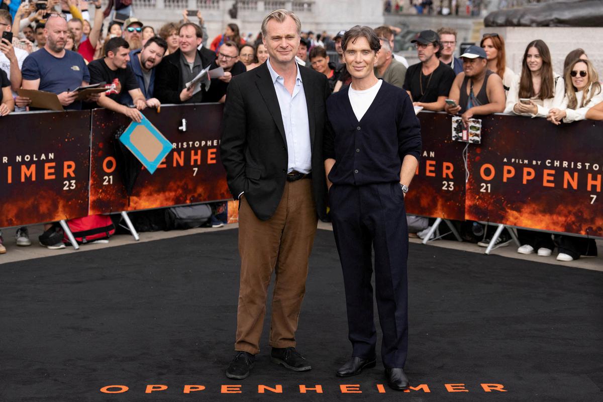 Christopher Nolan and Cillian Murphy attend a photo call for ‘Oppenheimer’