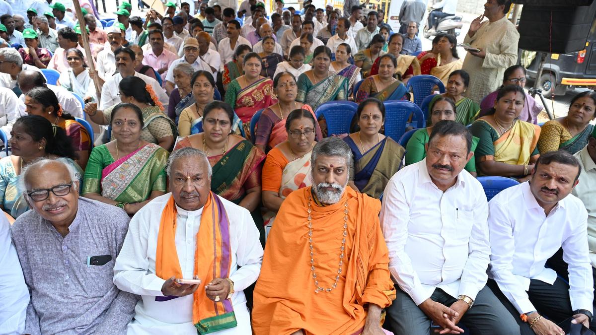 Protest held opposing Sharavathy Pumped Storage project in Shivamogga