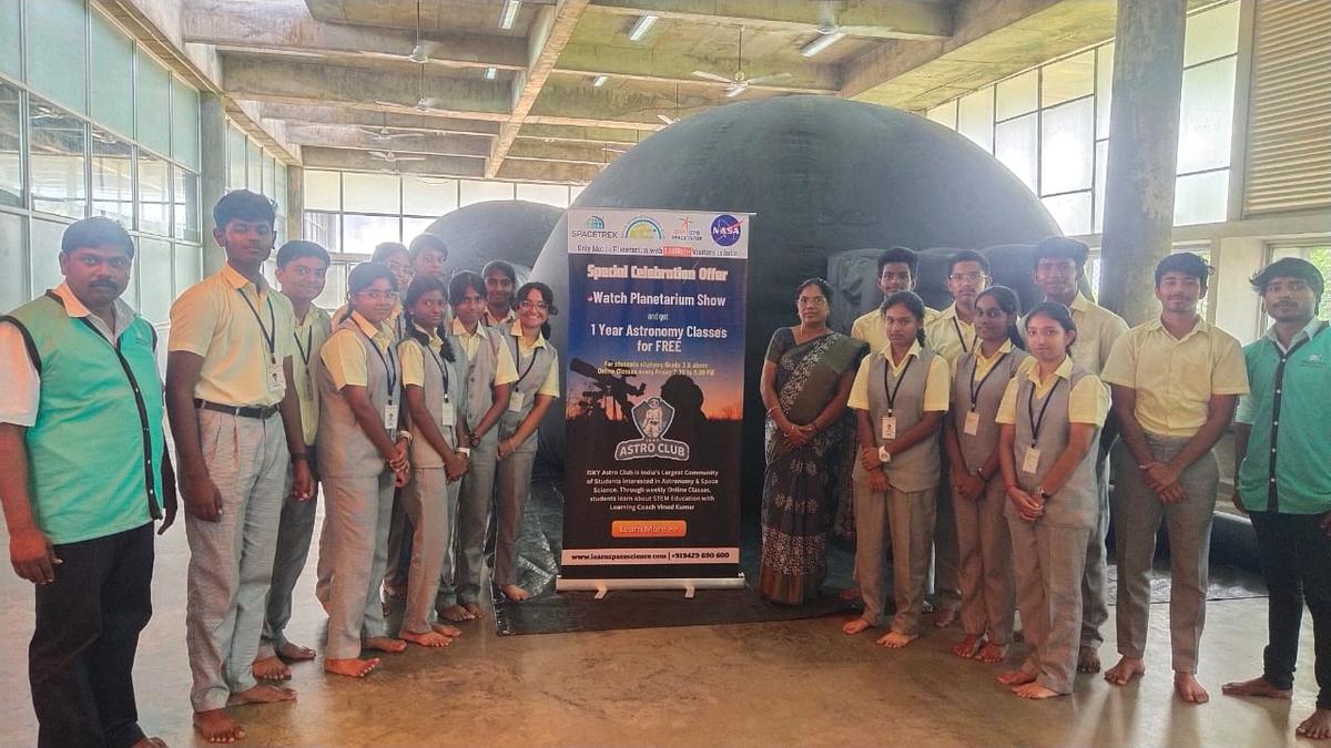 A Space Science Learning Club activity under way at Lakshmi School, Madurai