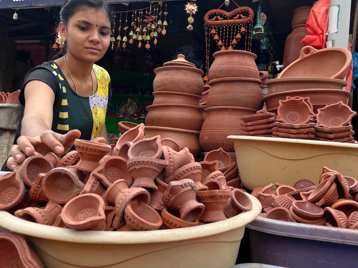 Rains hit festival sales, but earthen lamps still hold ground