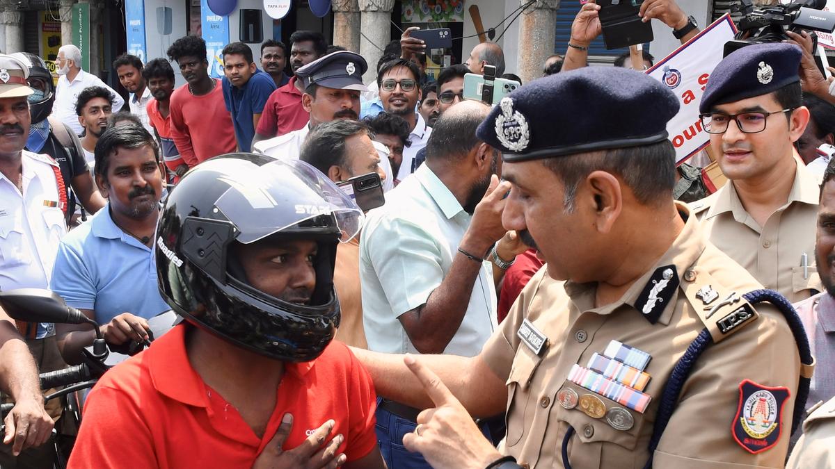 Helmet compliance by motorists has increased in Chennai Traffic Police