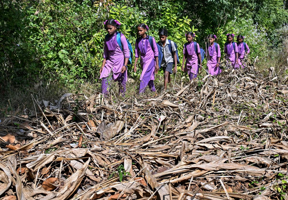 We collected ₹2 lakh from the villagers two years ago and built a kutcha road so that our children could reach school safely. But it got washed away during the recent rains, says a villager in Kondapalli.