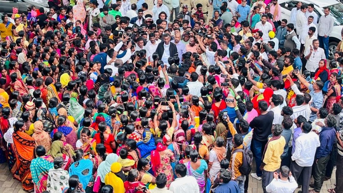 Women surround Karnataka Minister Satish Jarkiholi, complain about being cheated by micro finance institution in Belagavi