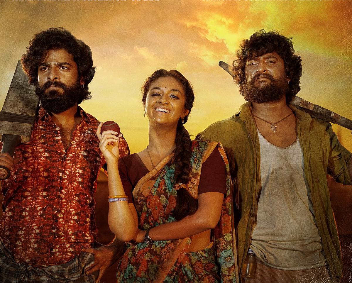 Deekshith Shetty, Keerthy Suresh and Nani in ‘Dasara’