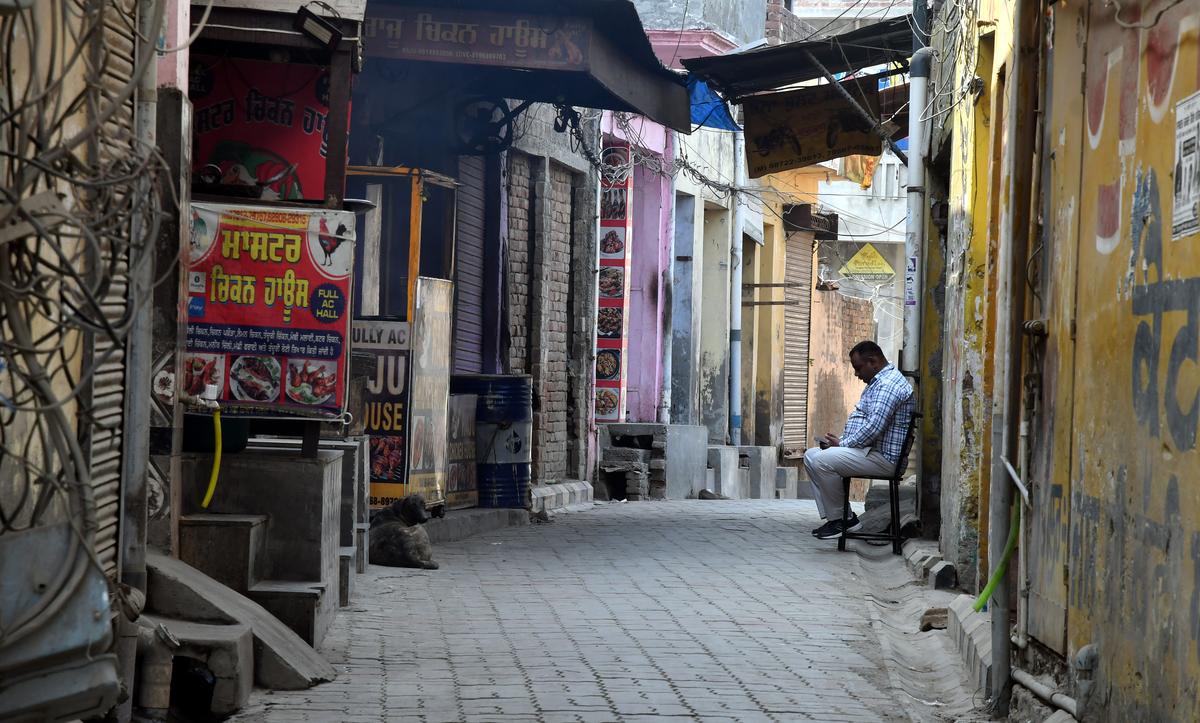 The deserted market three days after the clash. Traders and shopkeepers said business had been hit by the incident at Ajnala. 