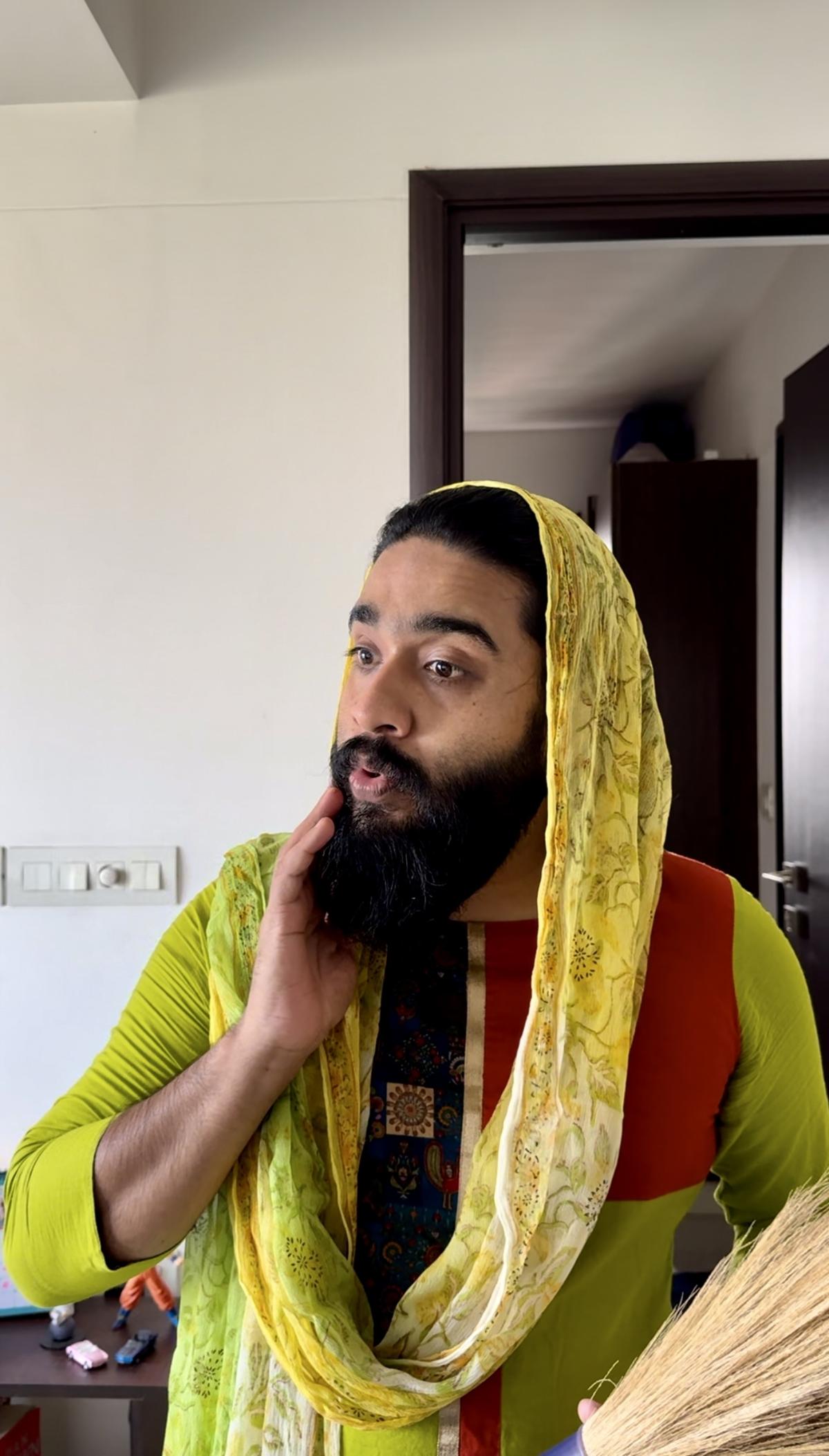 Gokul Raj as Amma in one of the episodes created by him.