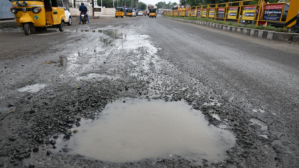 Bad roads in Tiruchi