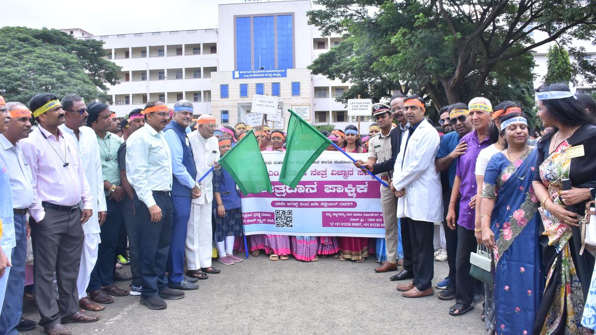 Eye donation awareness jatha taken out in Hubballi
