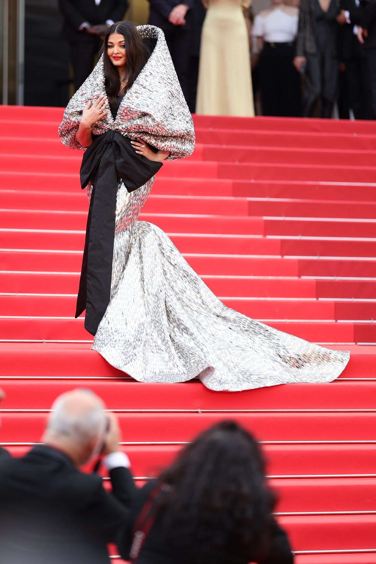 CANNES, FRANCE - MAY 18: Aishwarya Rai attends the 'Indiana Jones And The Dial Of Destiny' red carpet during the 76th annual Cannes film festival at Palais des Festivals on May 18, 2023 in Cannes, France. (Photo by Andreas Rentz/Getty Images)