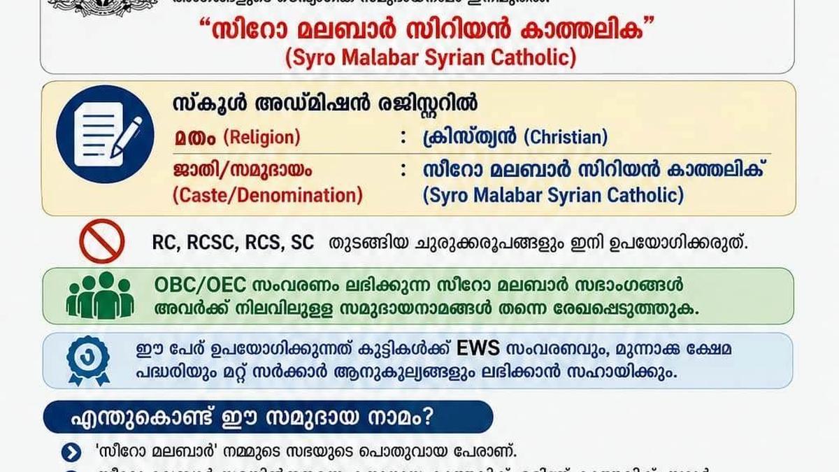 Church instructs members to use ‘Syro-Malabar Syrian Catholic’ tag to avail of reservation