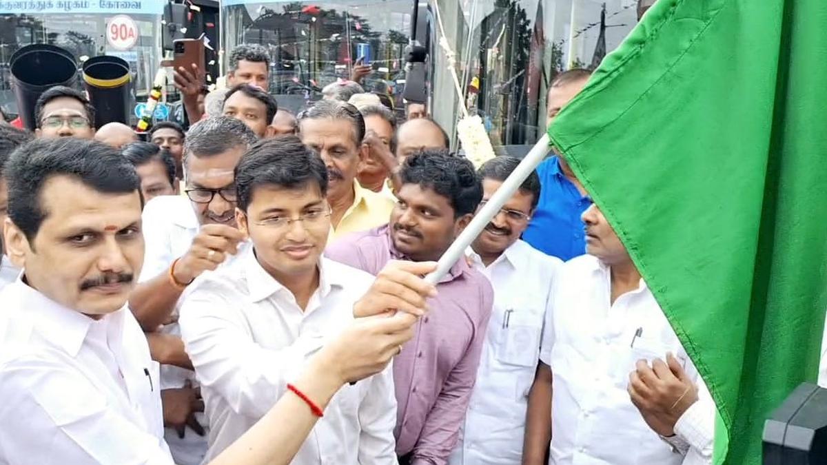 Senthil Balaji flags off TNSTC’S 24 ultra low-floor luxury buses in Coimbatore