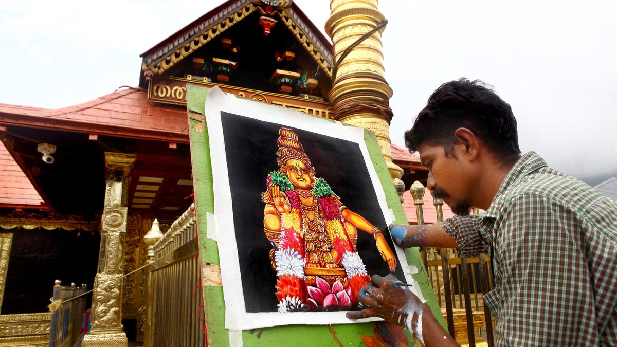 Differently abled artist defies  odds to bring Lord Ayyappa’s tale to life at Sabarimala