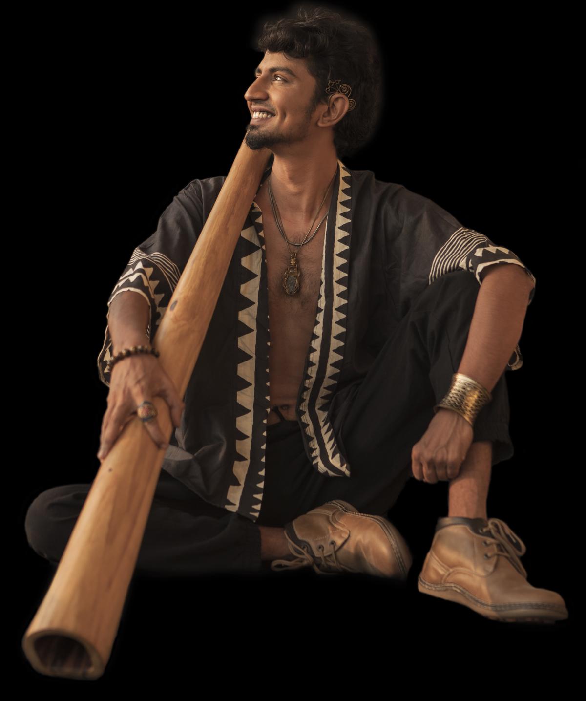 Brandon Colaco and his didgeridoo 