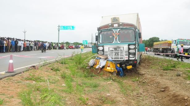 Five crushed to death in autorickshaw, lorry collision