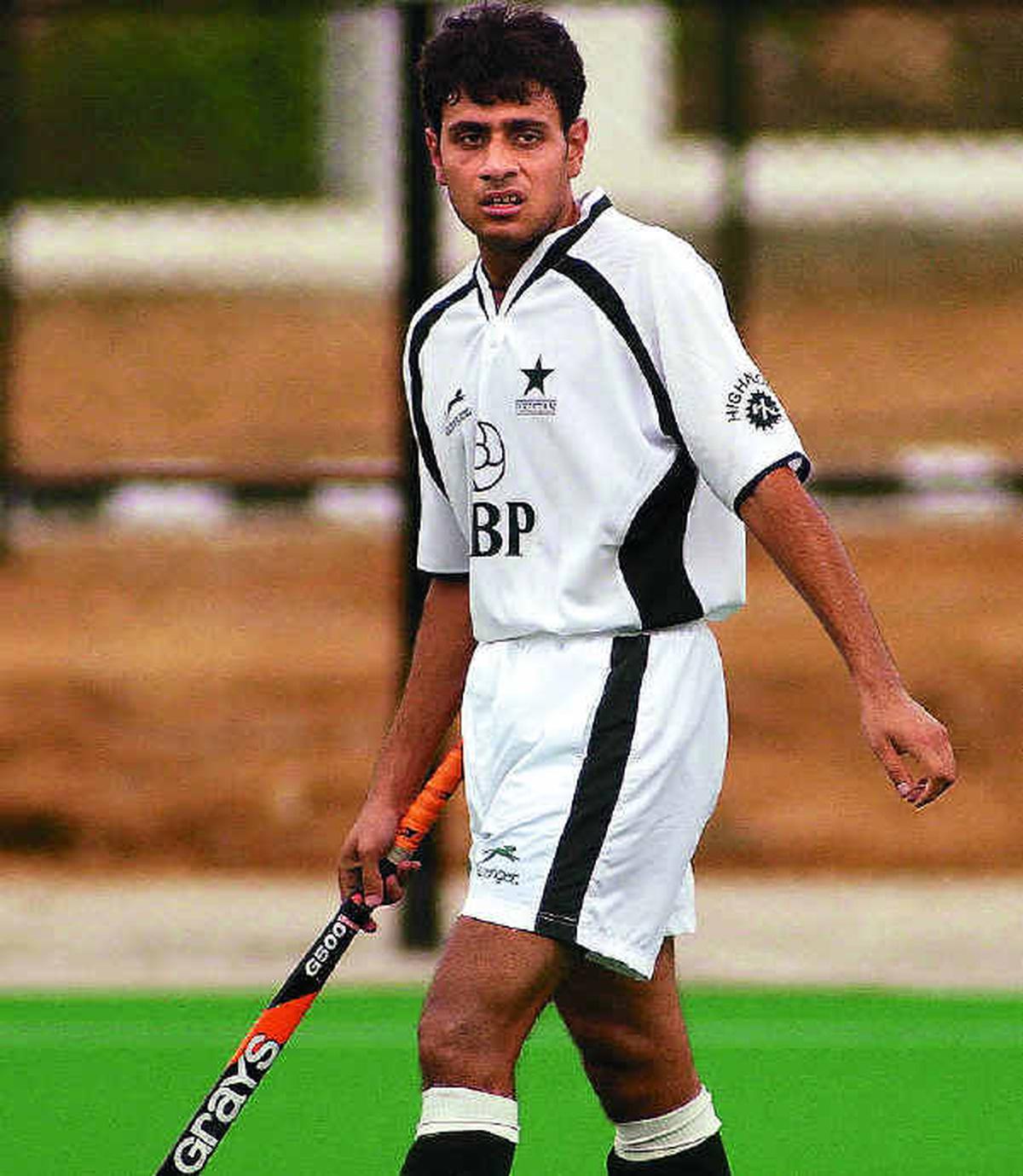 Rehan Butt of Pakistan at the 1st Afro Asian Games Hockey competition in Hyderabad.