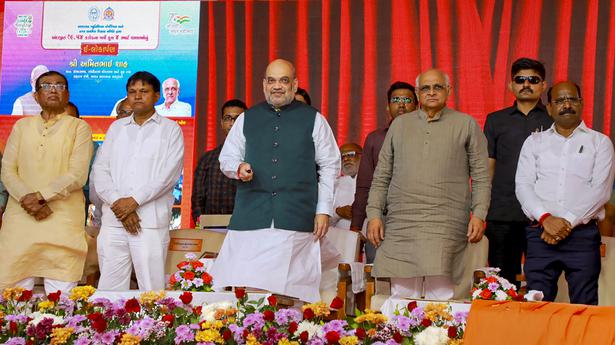 Amit Shah inaugurates four ‘smart schools’ in Gujarat, takes swipe at AAP’s spree of promises