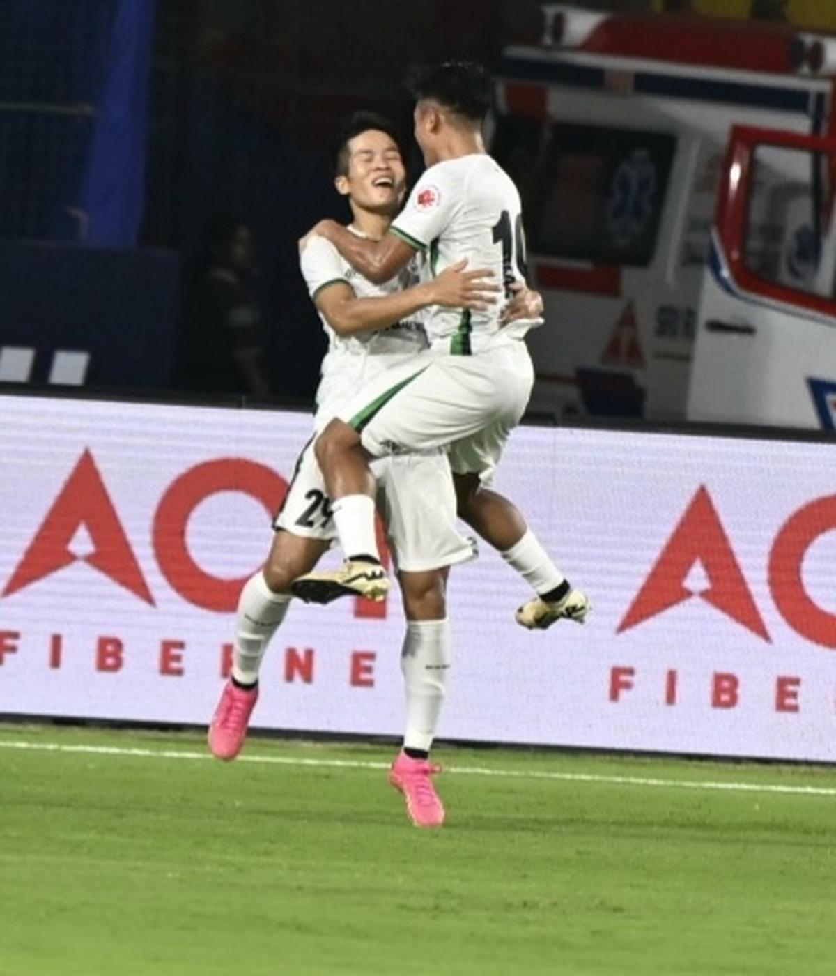 Lalremsanga celebtates his strike.