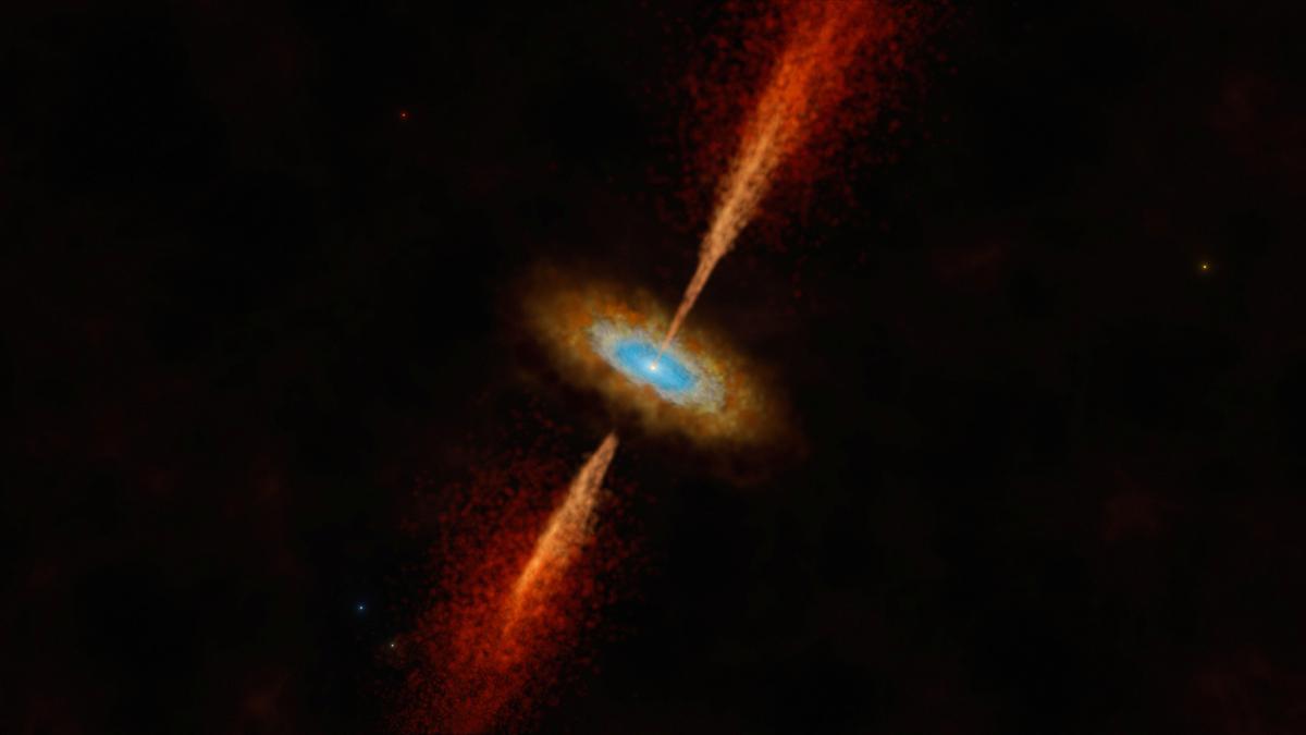 In a first, a newborn star's spinning disk is seen in another galaxy