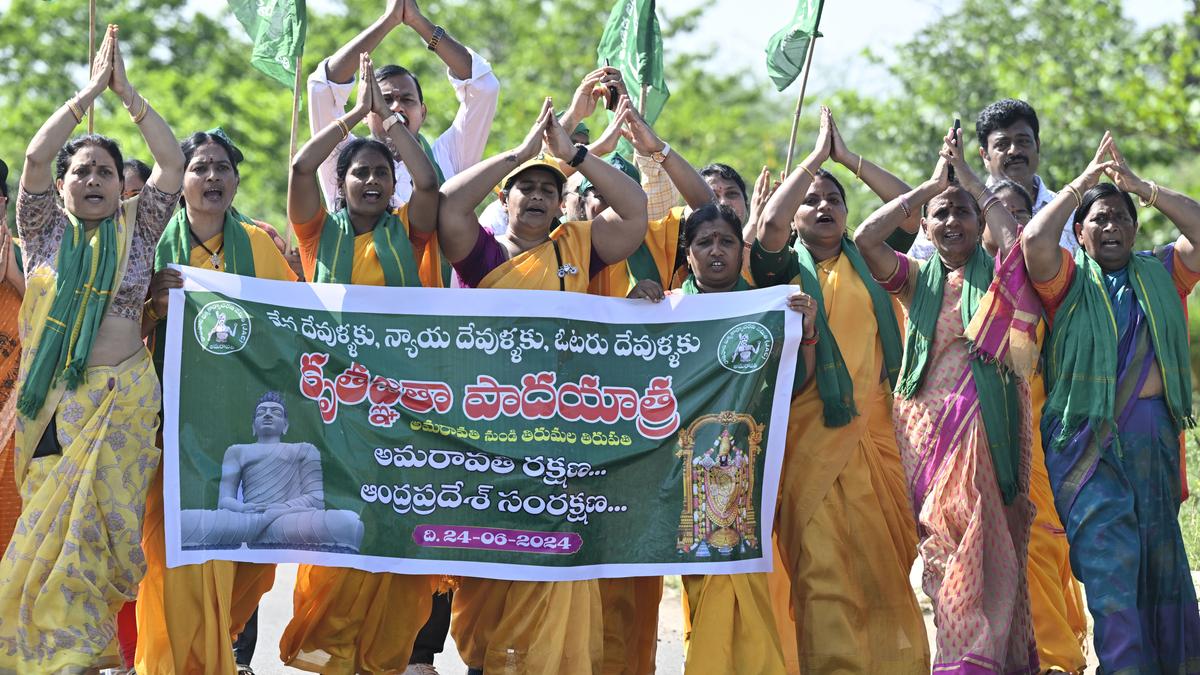 Amaravati farmers embark on a padayatra to Tirumala