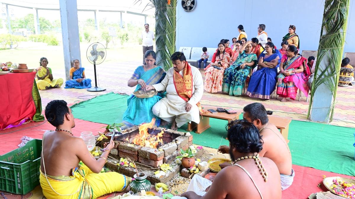 Varshavardhana homam performed in Ramanarayanam temple in Vizianagaram