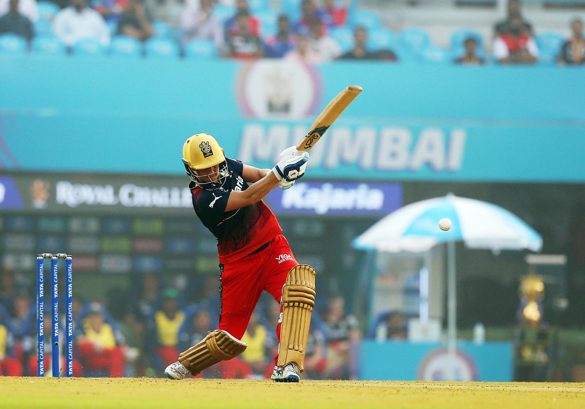 Royal Challengers Bangalore’s Sophie Devine plays a shot during the match against Delhi Capitals’ in the Women’s Premier League (WPL), at the Brabourne Stadium, in Mumbai on March 5, 2023.