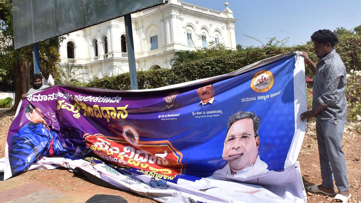 Posters, flexed pulled down; political representatives told to adhere