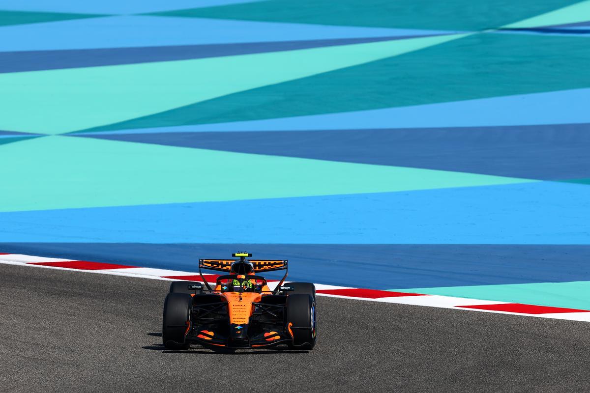 Papaya ripening? Constructors’ title holder McLaren, piloted here by world champion Lando Norris, gradually improved through testing. But it might not start favourite. Papaya ripening? Constructors’ title holder McLaren, piloted here by world champion Lando Norris, gradually improved through testing. But it might not start favourite.
