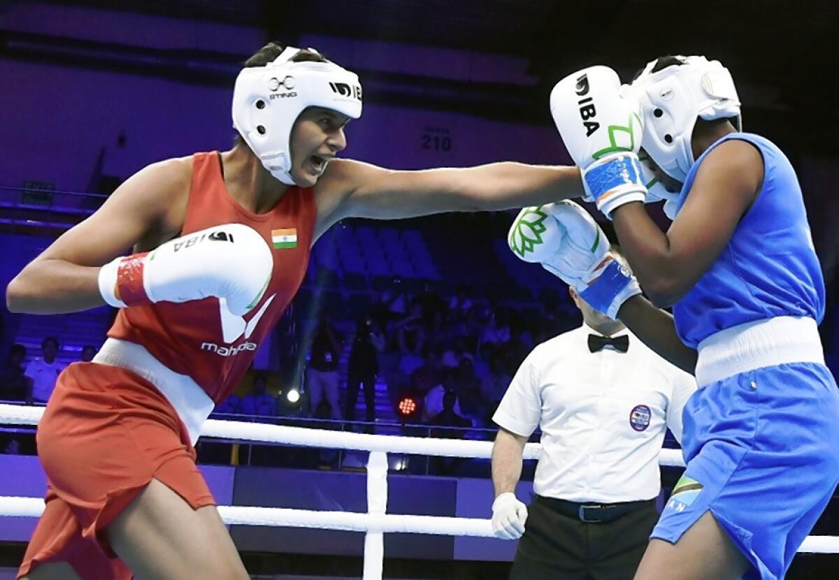 Powering up: Jaismine has worked hard on making her punches more explosive. Her coaches put her through a regimen of strength training and repetitive drills.