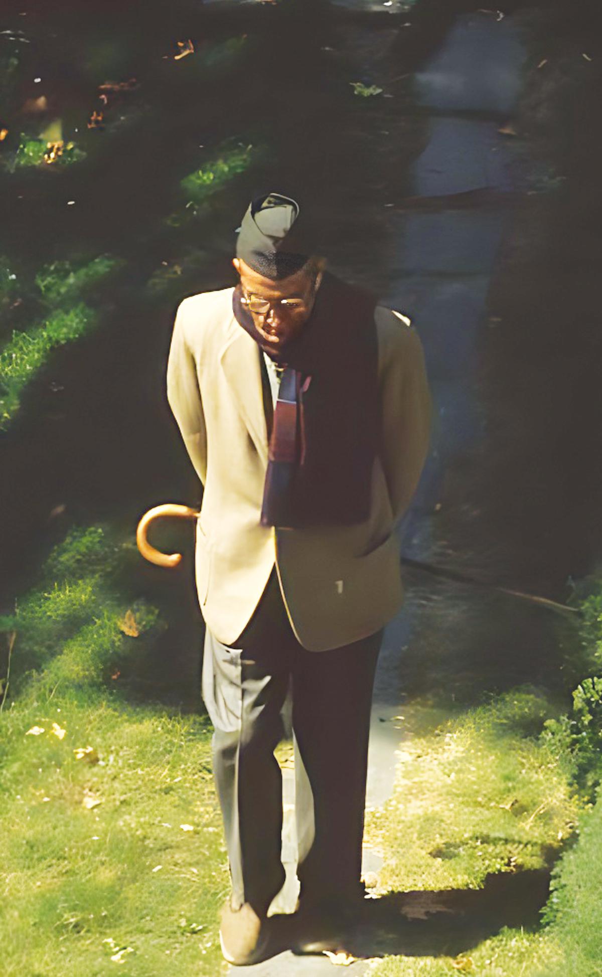 Bhaiji on one of his meditative walks, 1970s.