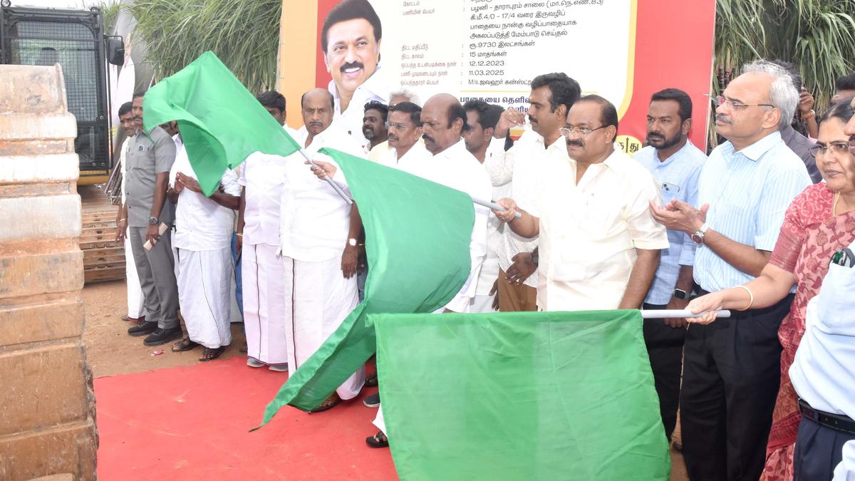 Palani-Dharapuram four-lane work begins at a cost of ₹97.30 crore; Minister Velu says ₹4324 crore worth works are being undertaken in State